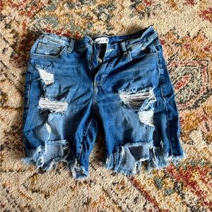 Cello Ripped Blue Jean Shorts